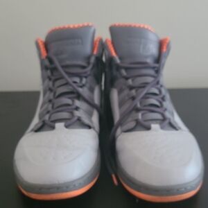 Jordan Men's Grey and Orange High-Top Sneakers